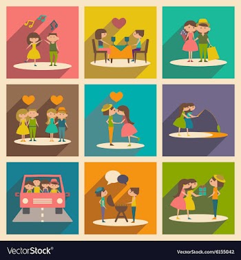 Flat with shadow concept and mobile application vector image