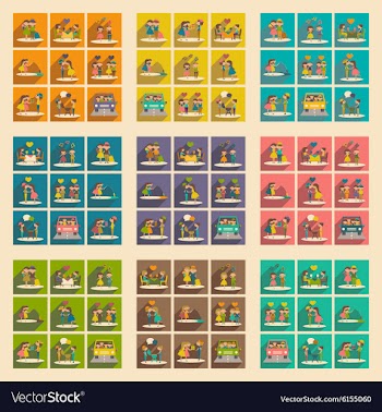 Flat with shadow concept and mobile application vector image