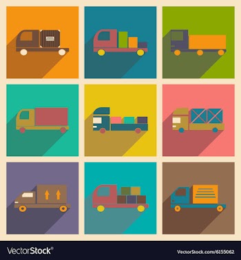 Flat with shadow concept and mobile application vector image