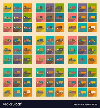 Flat with shadow concept and mobile application vector image