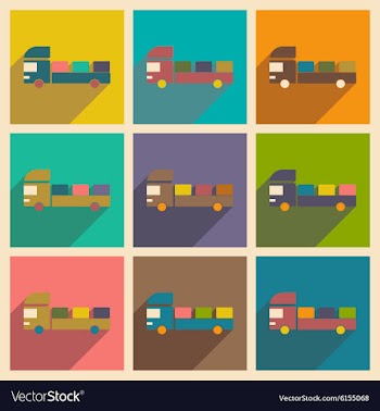 Flat with shadow concept and mobile application vector image