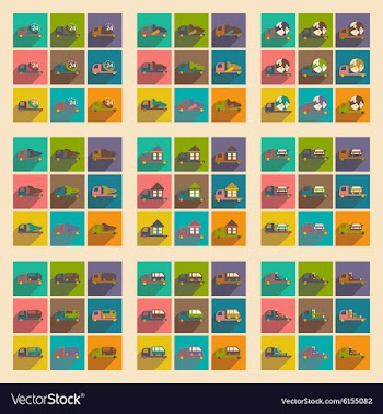 Flat with shadow concept and mobile application vector image