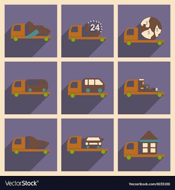 Flat with shadow concept and mobile application vector image