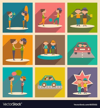Flat with shadow concept and mobile application vector image