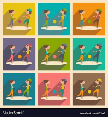 Flat with shadow concept and mobile application vector image