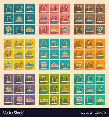 Flat with shadow concept and mobile application vector image