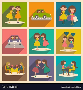 Flat with shadow concept and mobile application vector image