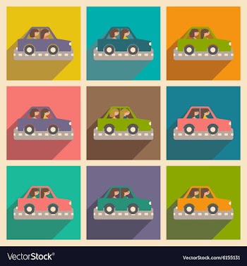 Flat with shadow concept and mobile application vector image