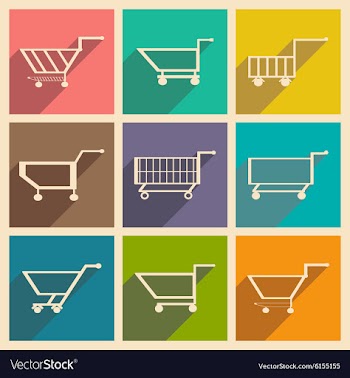 Flat with shadow concept and mobile application vector image