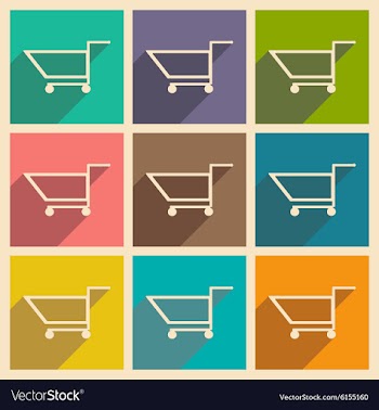 Flat with shadow concept and mobile application vector image