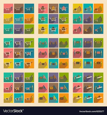 Flat with shadow concept and mobile application vector image