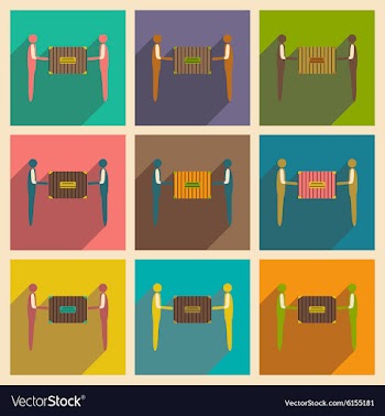 Flat with shadow concept and mobile application vector image
