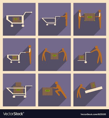 Flat with shadow concept and mobile application vector image
