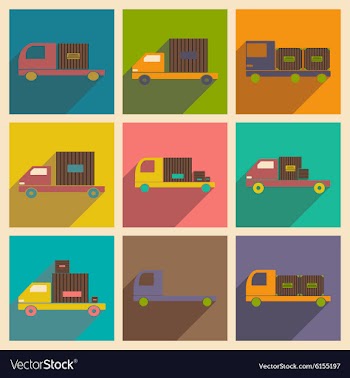 Flat with shadow concept and mobile application vector image