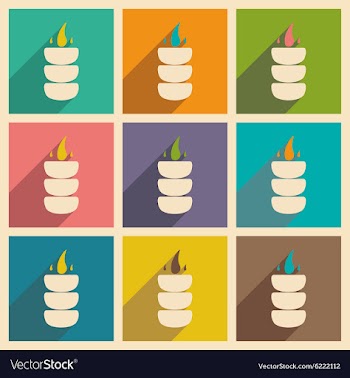 Flat with shadow concept and mobile application vector image