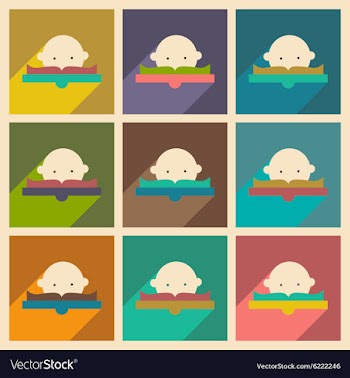 Flat with shadow concept and mobile application vector image