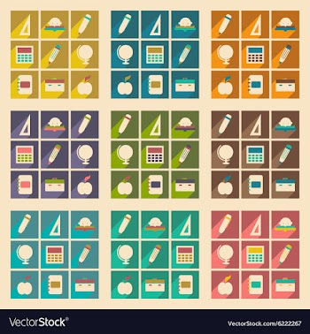 Flat with shadow concept and mobile application vector image