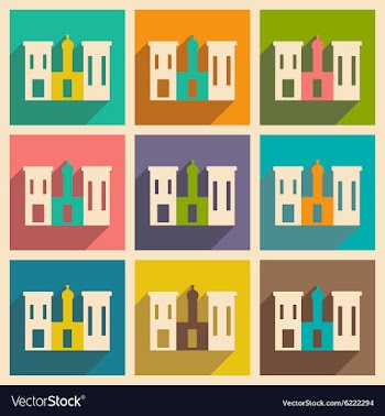 Flat with shadow concept and mobile application vector image