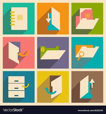 Flat with shadow concept and mobile application vector image