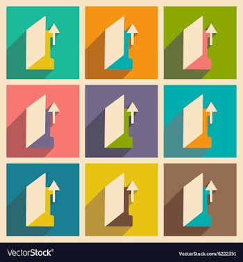 Flat with shadow concept and mobile application vector image