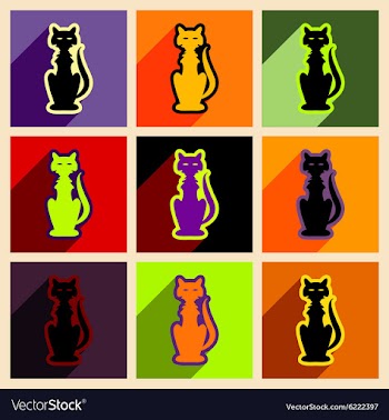 Flat with shadow concept and mobile application vector image