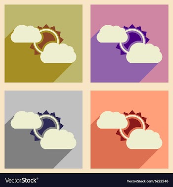 Flat with shadow concept and mobile application vector image