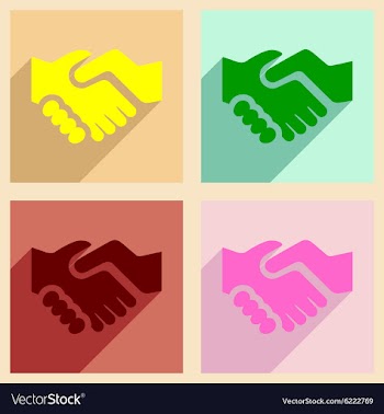 Flat with shadow concept and mobile application vector image
