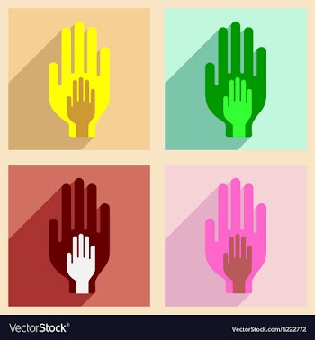 Flat with shadow concept and mobile application vector image