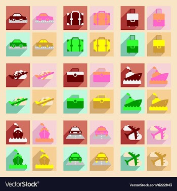 Flat with shadow concept and mobile application vector image