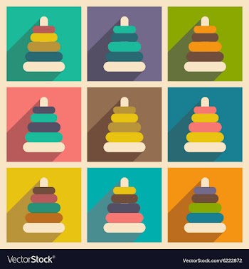 Flat with shadow concept and mobile application vector image