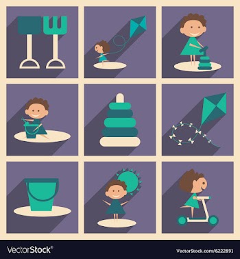 Flat with shadow concept and mobile application vector image