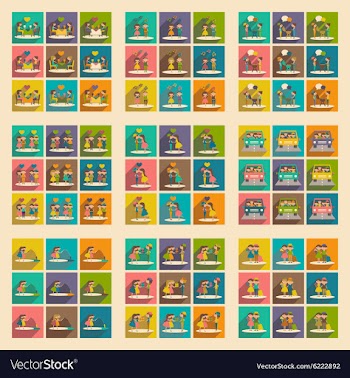 Flat with shadow concept and mobile application vector image
