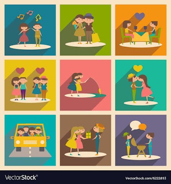 Flat with shadow concept and mobile application vector image