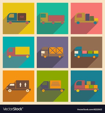 Flat with shadow concept and mobile application vector image