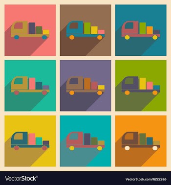 Flat with shadow concept and mobile application vector image