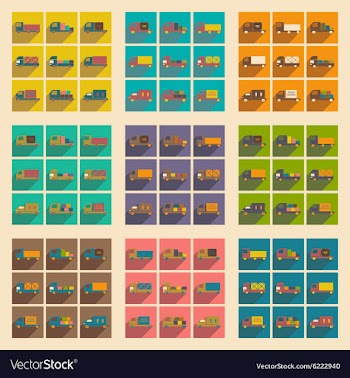 Flat with shadow concept and mobile application vector image