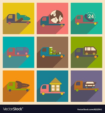 Flat with shadow concept and mobile application vector image