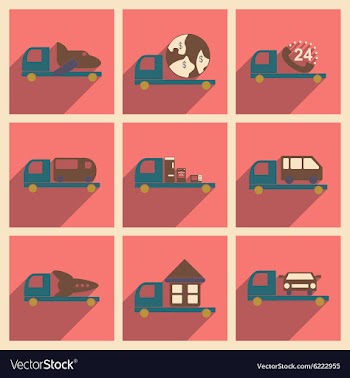 Flat with shadow concept and mobile application vector image