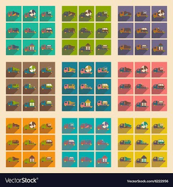 Flat with shadow concept and mobile application vector image