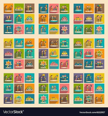 Flat with shadow concept and mobile application vector image
