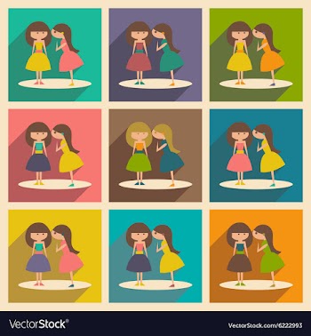 Flat with shadow concept and mobile application vector image
