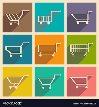 Flat with shadow concept and mobile application vector image