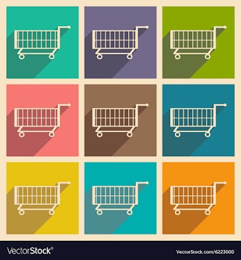 Flat with shadow concept and mobile application vector image