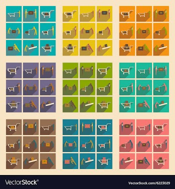 Flat with shadow concept and mobile application vector image