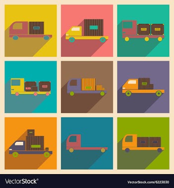 Flat with shadow concept and mobile application vector image