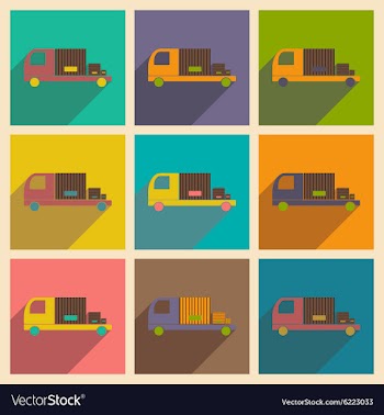 Flat with shadow concept and mobile application vector image