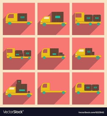 Flat with shadow concept and mobile application vector image