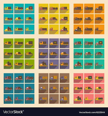 Flat with shadow concept and mobile application vector image