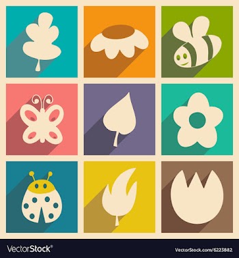 Flat with shadow concept and mobile application vector image
