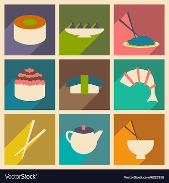 Flat with shadow concept and mobile application vector image